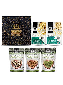 Wonderland Foods - Dry Fruits Gift Box 500g (100g X 5) Pouch | Black Pepper Cashews, Almonds, Pistachios, Plain Rasisins, And Roasted & Salted Cashew | Gift For Family | Corporate Gift Combo