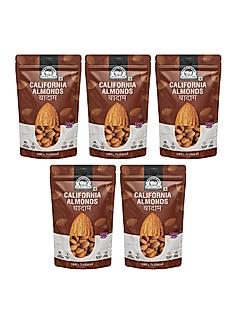 Wonderland Foods - Natural Raw California Almonds 1Kg (200g X 5) Pouch Pack | Badam Giri | Nutritious & Delicious High in Fiber & Boost Immunity | Real Nuts | Gluten Free