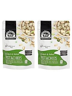 Roasted and Salted Pistachios 400 g Jumbo Size with 200 g Each - Pack of 2