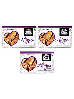 Wonderland Foods - Dried Afghani Anjeer 600g (200g x 3) Box | Dry Figs | Rich Source of Fibre, Calcium & Iron | Healthy Snack Zaika Low in Calories and Fat Free