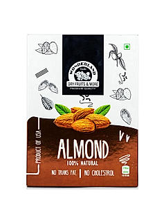Wonderland Foods - Natural Raw California Almonds 200g Box Pack | Badam Giri | Nutritious & Delicious High in Fiber & Boost Immunity | Real Nuts | Gluten Free