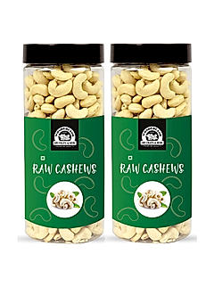 Wonderland Foods - Natural Raw Whole Kaju (W400-Grade) 1Kg (500g X 2) Re-Usable Jar | Dry Fruit Whole Cashew W400 | Whole Cashew Nut | Gluten & GMO-Free | Delicious & Healthy Nuts