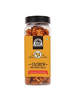 Wonderland Foods - Roasted & Flavoured With Thai Sweet Chilli Seasoning Whole Kaju 150g Re-Usable Jar | Dry Fruit Roasted & Flavoured Whole Cashew | Whole Cashew Nut | Gluten & GMO-Free | Delicious & Healthy Nuts