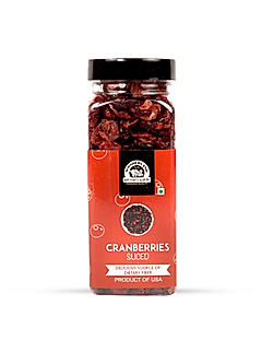 Wonderland Foods - Premium Californian Dried and Sliced Cranberries 200g Re-Usable Jar | Real dried fruit | High Antioxidants, Dietary Fiber | Healthy Treats | No Added Sugar