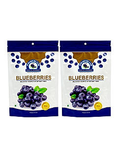 Wonderland Foods - Californian Whole & Dried Blueberry 300g (150g X 2) Pouch | Vegan, Non-GMO & No Preservatives | Healthy & Tasty Ideal For Snacking | No Added Sugar