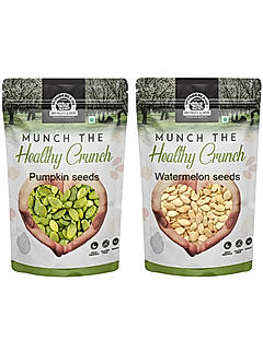 Wonderland Foods - Raw (Unroasted) Pumpkin & Watermelon Seeds Combo 300g (150g X 2) Pouch | Healthy & Tasty | Immunity Booster High Rich Protein