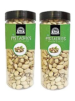 Wonderland Foods Roasted and Salted Jumbo California Size Pistachio in Jar (Pack Of 2 )-1Kg