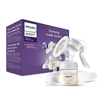 Avent Manual Breast Pump- | Soft cushion adapts to all sizes | Combines suction and Nipple stimulation | SCF430/10