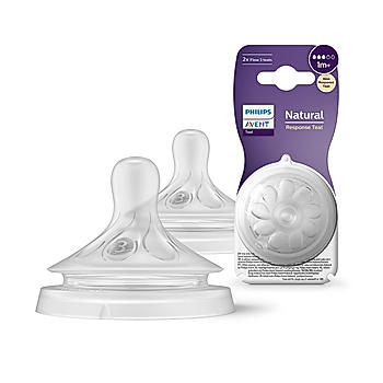 Avent- Natural Response Teat for Babies aged 1 month and above | Flow 3 | Pack of 2 | SCY963/02