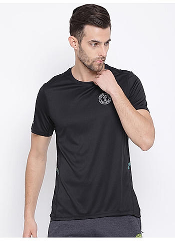 Rock.it Black Round Neck Regular Fit T-Shirt