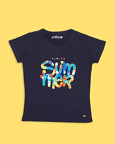 Always Summer Multicolour Print T-shirt - Navy Blue