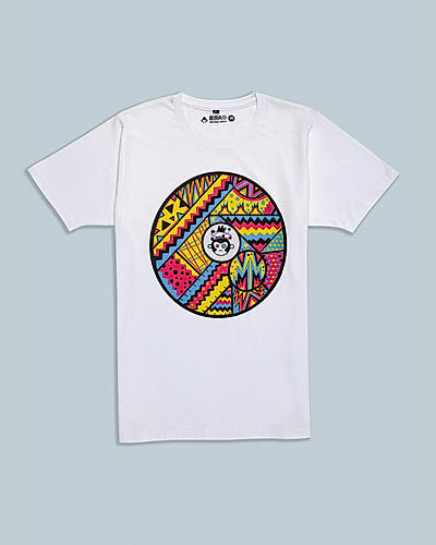 Boom Circular Design T-Shirt - White
