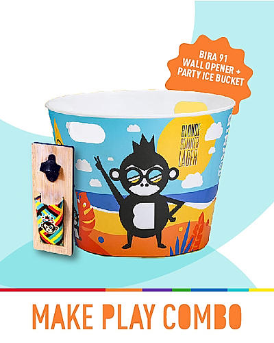 Get Set Boom Wall Opener & Blonde Summer Lager - Party Ice Bucket (Large)