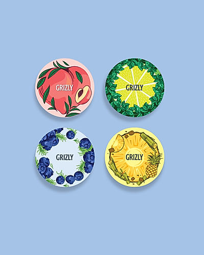 Coasters - Grizly Flavours (Set of 4)
