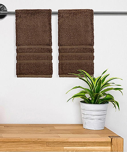 Kalpavriksha 550 gsm 100% Organic Cotton Soft & Fluffy Coffee Brown Hand Towel