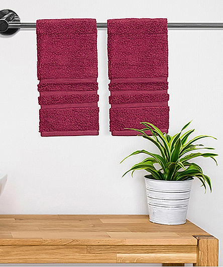 Kalpavriksha 550 gsm 100% Organic Cotton Soft & Fluffy Maroon Hand Towel