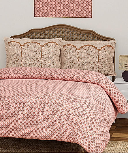 Heritage Walk Super Fine 100% Egyptian Cotton 200 TC Ethnic Print King Bedsheet with 2 Pillow Covers
