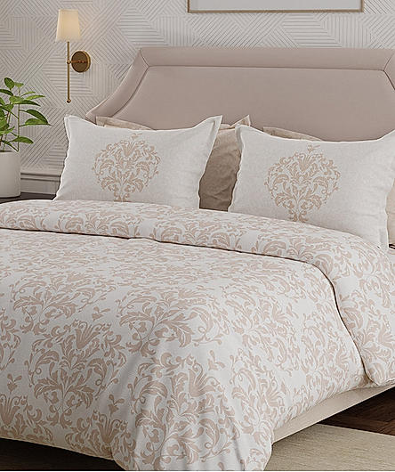 Luxe Loom Super Fine Quality 100% Cotton 600 TC Satin Weave Peach King Bedsheet with 4 Pillow Covers