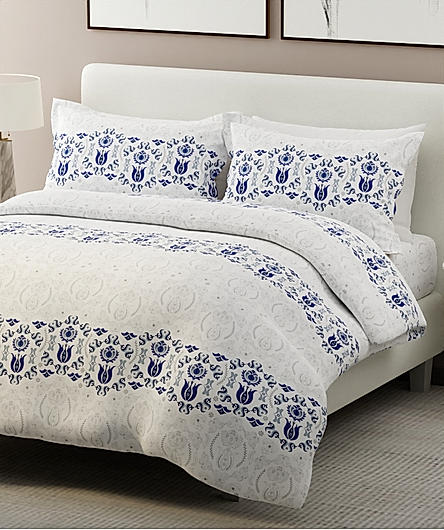 Siesta 100% Cotton 200 TC Ethnic Print King Bedsheet with 2 Pillow Covers