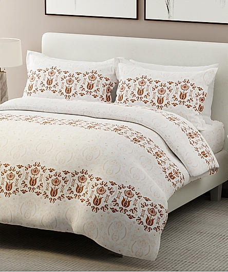 Siesta 100% Cotton 200 TC Ethnic Print King Bedsheet with 2 Pillow Covers