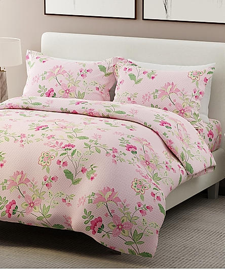 Siesta 100% Cotton 200 TC Floral Print King Bedsheet with 2 Pillow Covers