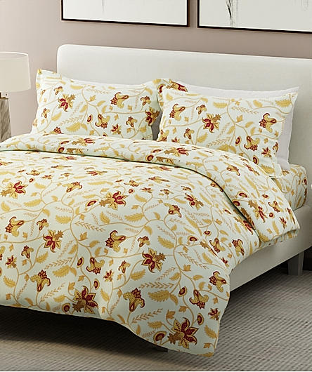 Siesta 100% Cotton 200 TC Floral Print King Bedsheet with 2 Pillow Covers
