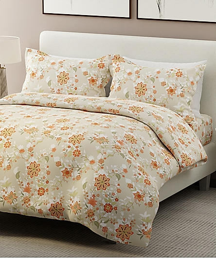 Siesta 100% Cotton 200 TC Floral Print King Bedsheet with 2 Pillow Covers