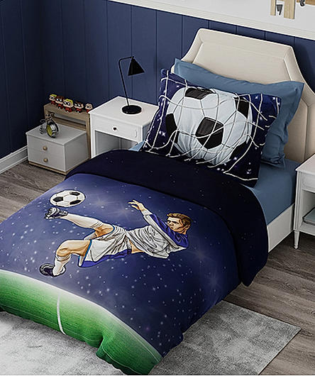 Rock & Room 100% Cotton 300 TC Satin Weave Digitally Printed Single Bedsheet with 1 Pillow Cover