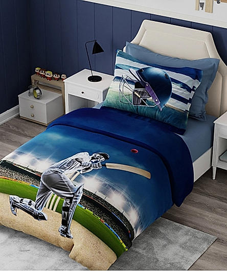 Rock & Room 100% Cotton 300 TC Satin Weave Digitally Printed Single Bedsheet with 1 Pillow Cover