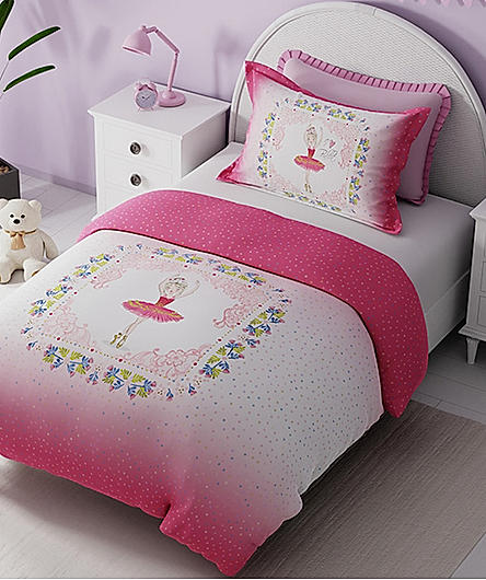 Rock & Room 100% Cotton 300 TC Sain Weave Digitally Printed Single Bedsheet with 1 Pillow Cover