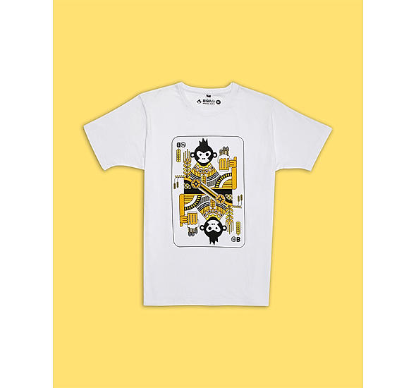 Gold Battle Of Spades Tee-White