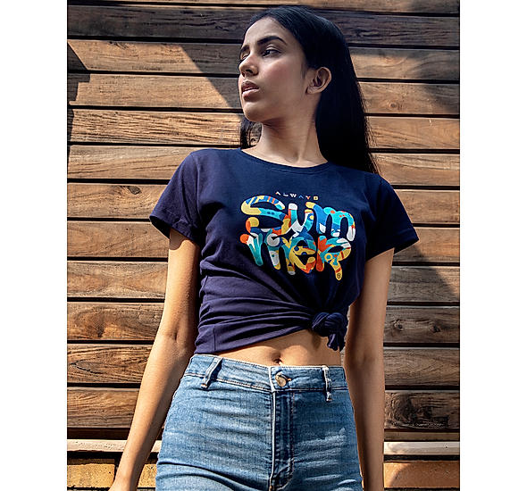 Always Summer Multicolour Print T-shirt - Navy Blue