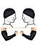 Arm Sleeve and Skull Cap Combo, Pack of 4, Black)