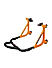 Dismantable Rear Paddock Stand with Skate Wheels - Black + Orange - (Bike Wt upto: 450 kgs)