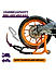 Dismantable Rear Paddock Stand with Skate Wheels - Black + Orange - (Bike Wt upto: 450 kgs)