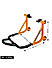 Dismantable Rear Paddock Stand with Skate Wheels - Black + Orange - (Bike Wt upto: 450 kgs)