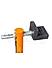 Non-Dismantable Universal Rear Paddock Stand with Skate Wheels - Orange - (Bike Wt upto: 350 kgs)