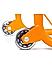 Non-Dismantable Universal Rear Paddock Stand with Skate Wheels - Orange - (Bike Wt upto: 350 kgs)