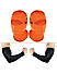 Arm Sleeve Black + Face Mask Orange Pack of 4