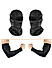 Arm Sleeve and Face Mask Combo, Pack of 4, Black)