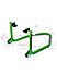 Non-Dismantable Standard Rear Paddock Stand with Skate Wheels - Green - (Bike Wt upto: 250 kgs)