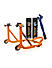 Combo of Chain Cleaning Brush & GR Chain Cleaner-500ml & GR Chain Lube-500ml & Dismantable Paddock Stand-Orange