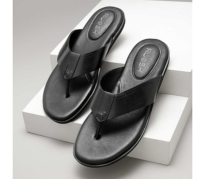 The Aero Black Men Slipper Ruosh
