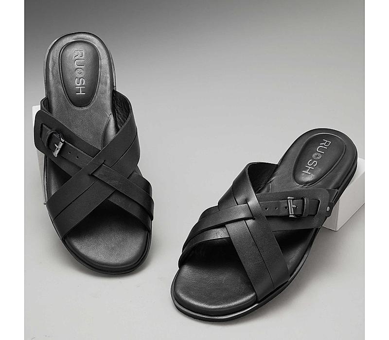 The Rio Black Men Slipper Ruosh