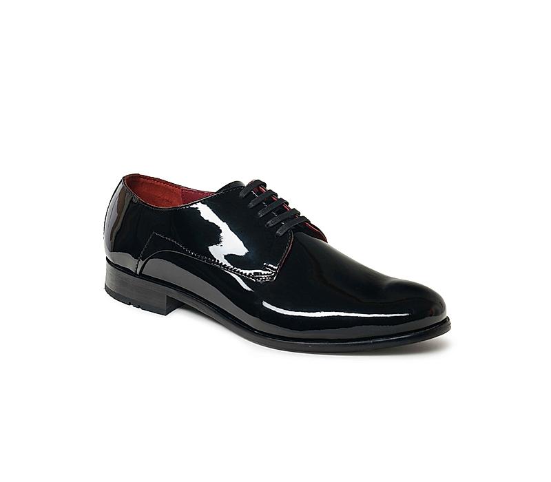 The Zeco  Black Men Glossy patent derby Ruosh