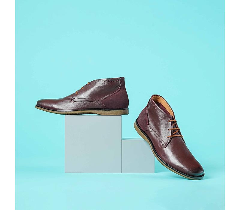 The Venice Burgandy Men Ankle chukka boot Ruosh