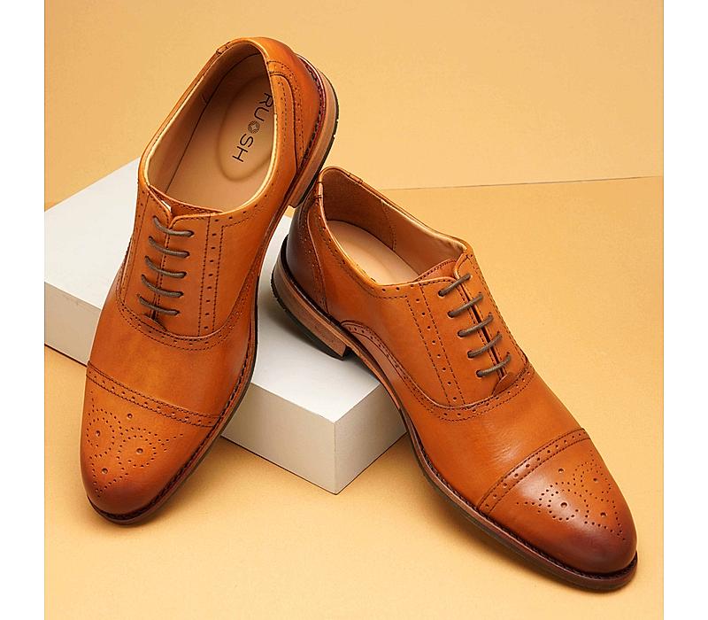 The Brogue Tan Men Classic Oxford brogue Ruosh