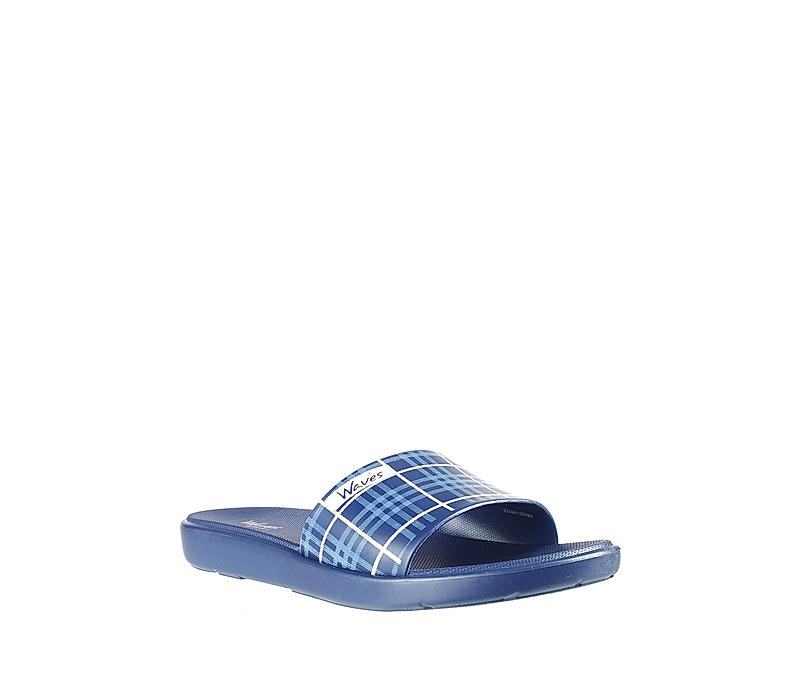 Waves Blue Slide Slippers for Women