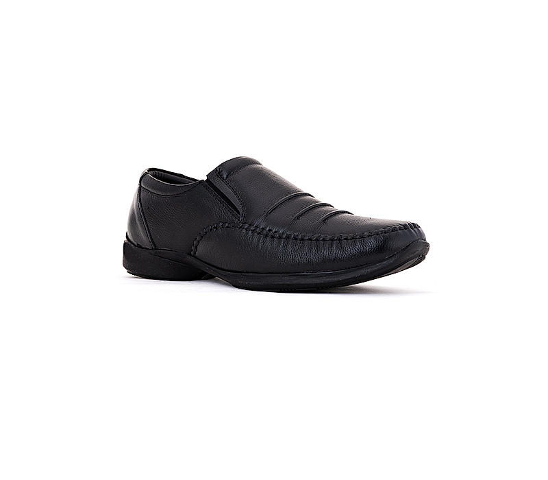 British Walkers Black Leather Slip On Formal Shoe for Men