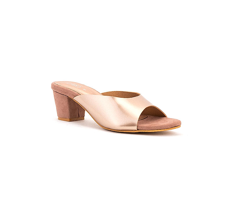 Cleo Rose Gold Mule Heel Sandal for Women